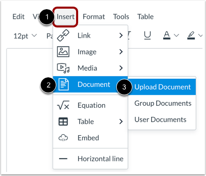 Upload Document from Menubar
