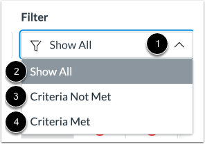 Filter Table by Criteria Status
