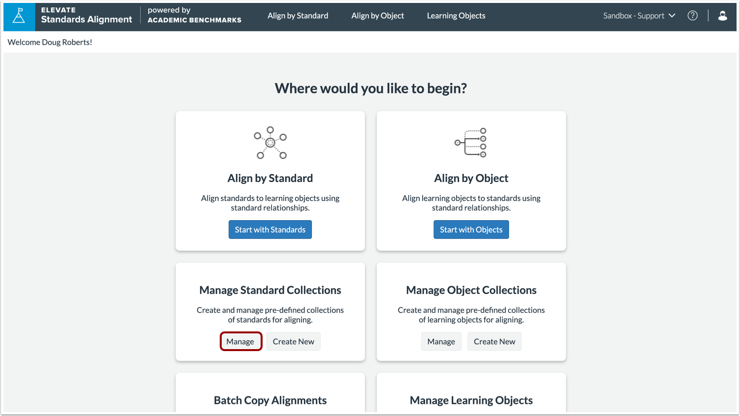 Manage Standard Collection