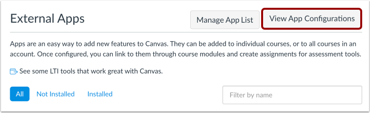 View App Configurations