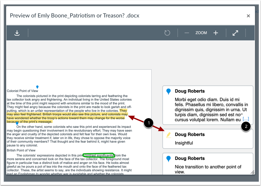 View Annotated Comments