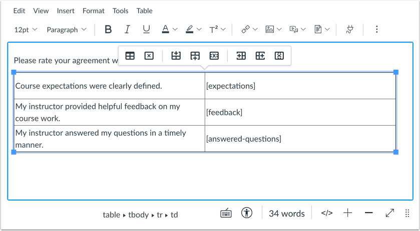 Add Likert Items as Statements