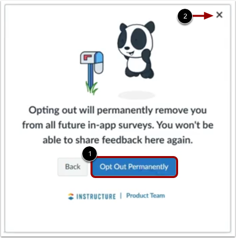 Opt Out Permanently or Dismiss Survey