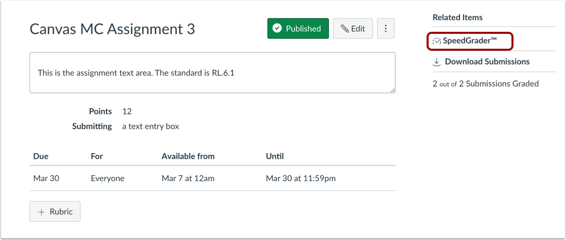 View Linked Assignment