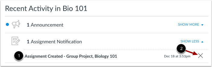 Manage Recent Activity