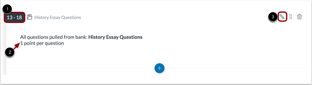 Edit Item Bank Question Settings