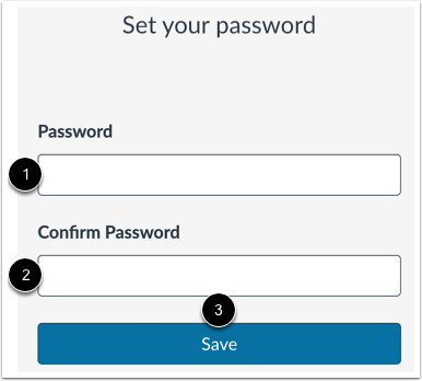 Create and Confirm Password