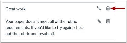 Delete Comment from Library
