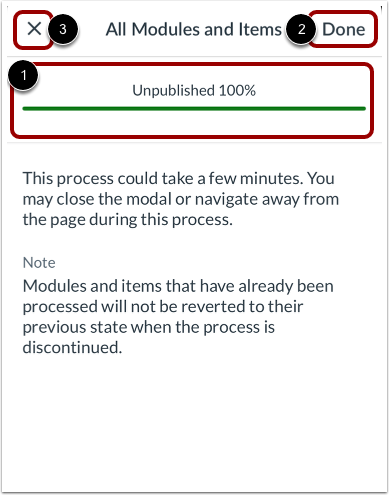 View Bulk Publish and Unpublish Progress