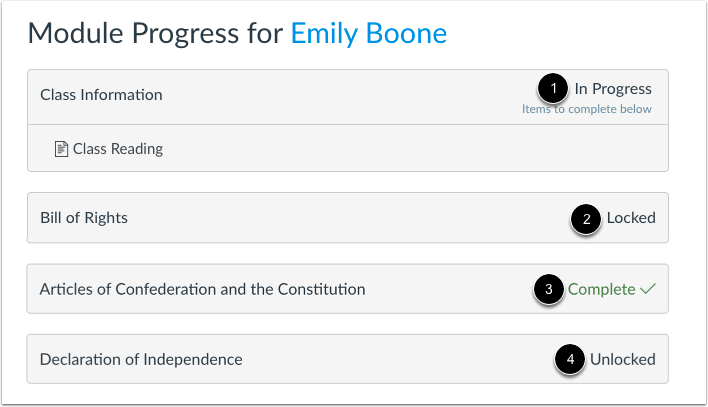 View Module Progress