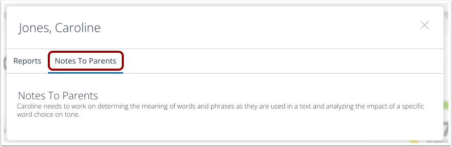 View Notes to Parents
