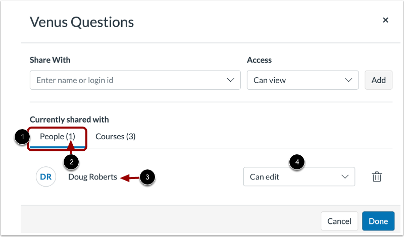 View Currently Shared
