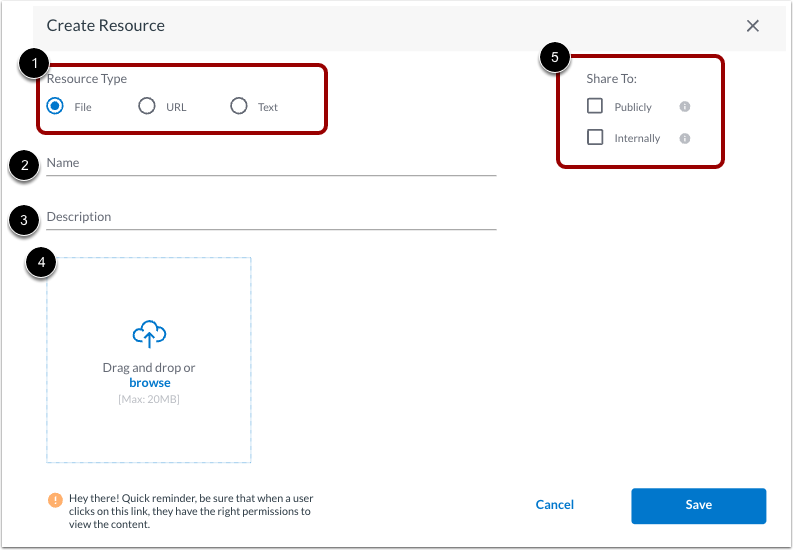 Save Resource Details