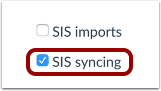Enable SIS Syncing