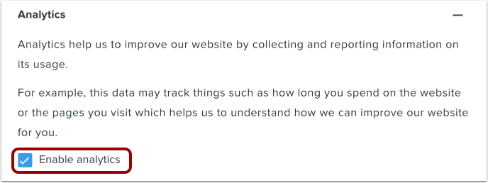 Edit Analytics Settings