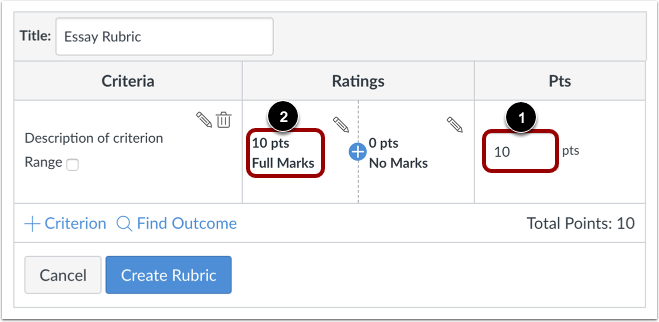 Edit Total Point Value