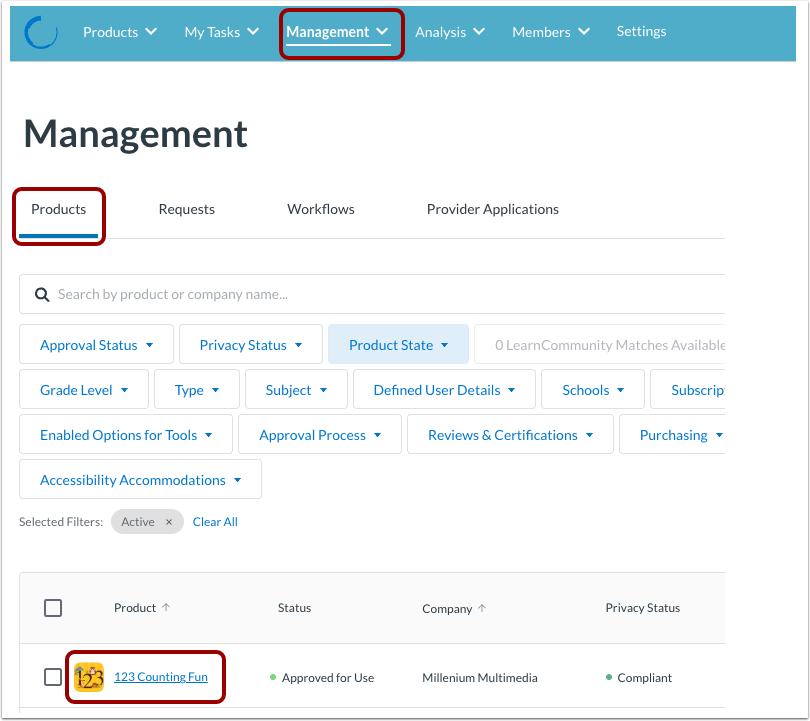 Edit Product Settings