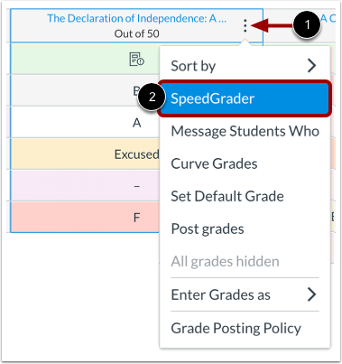 SpeedGrader from New Gradebook