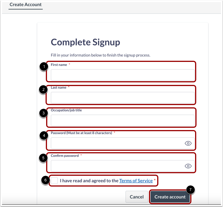 Complete Account Signup