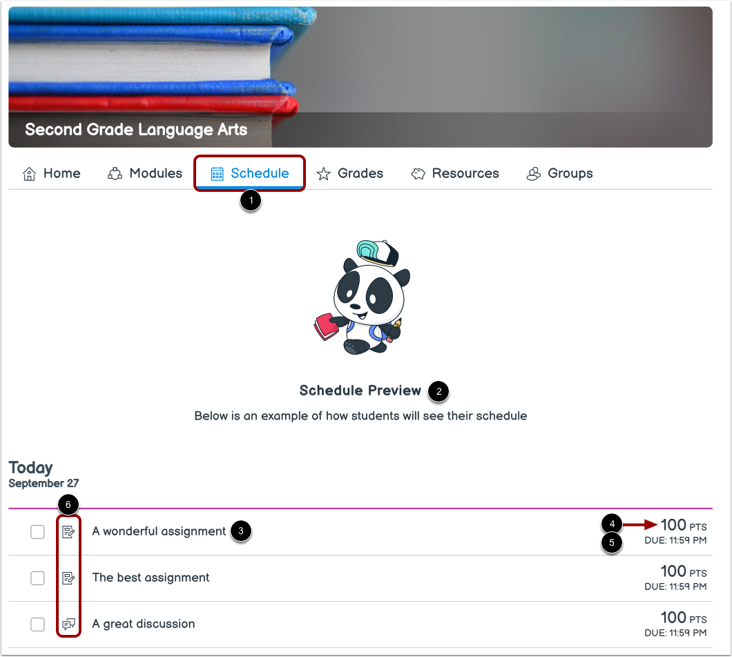 View Subject Schedule