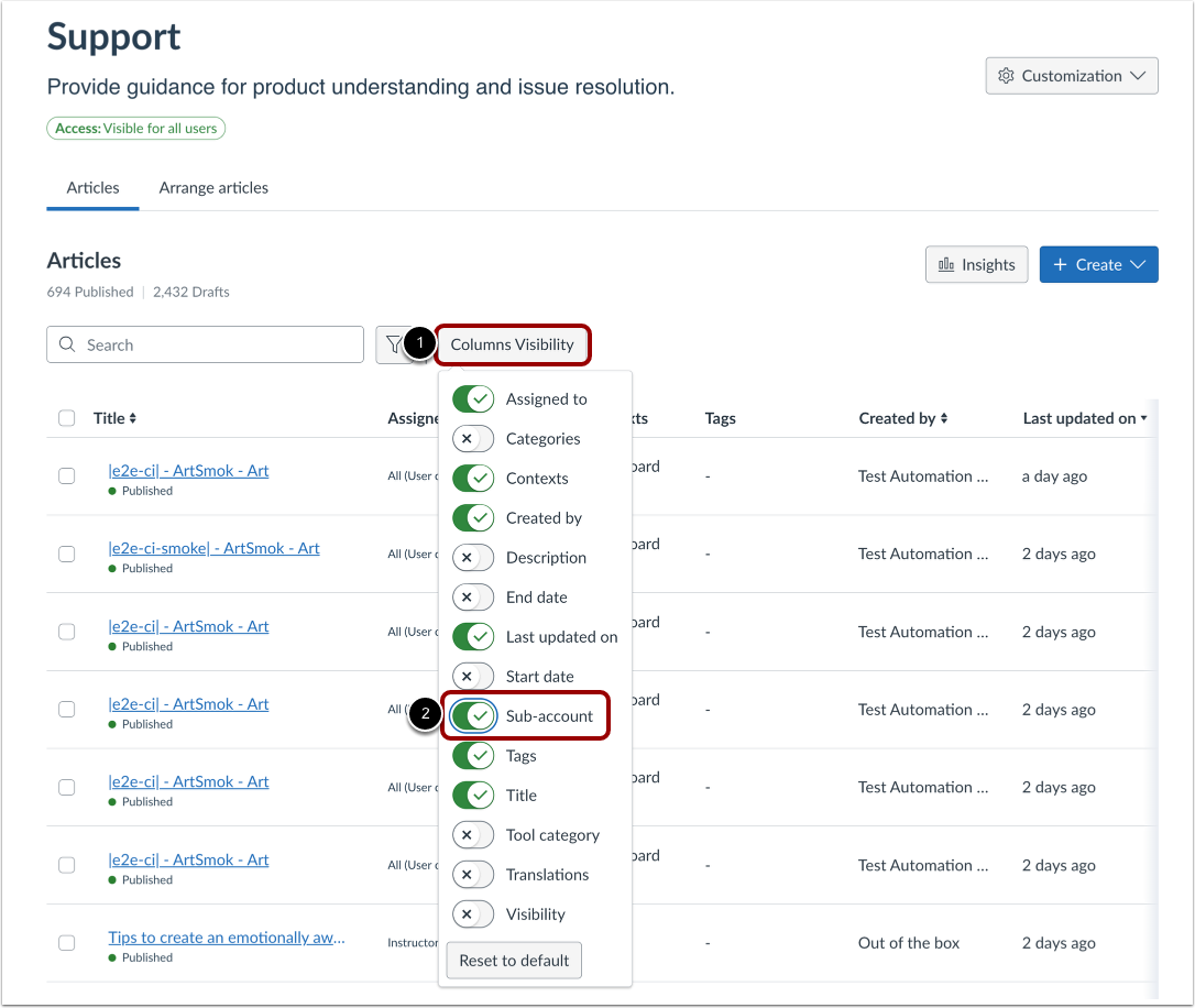 View Support Articles
