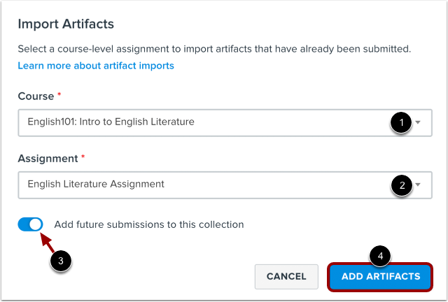 Import Artifacts from Course