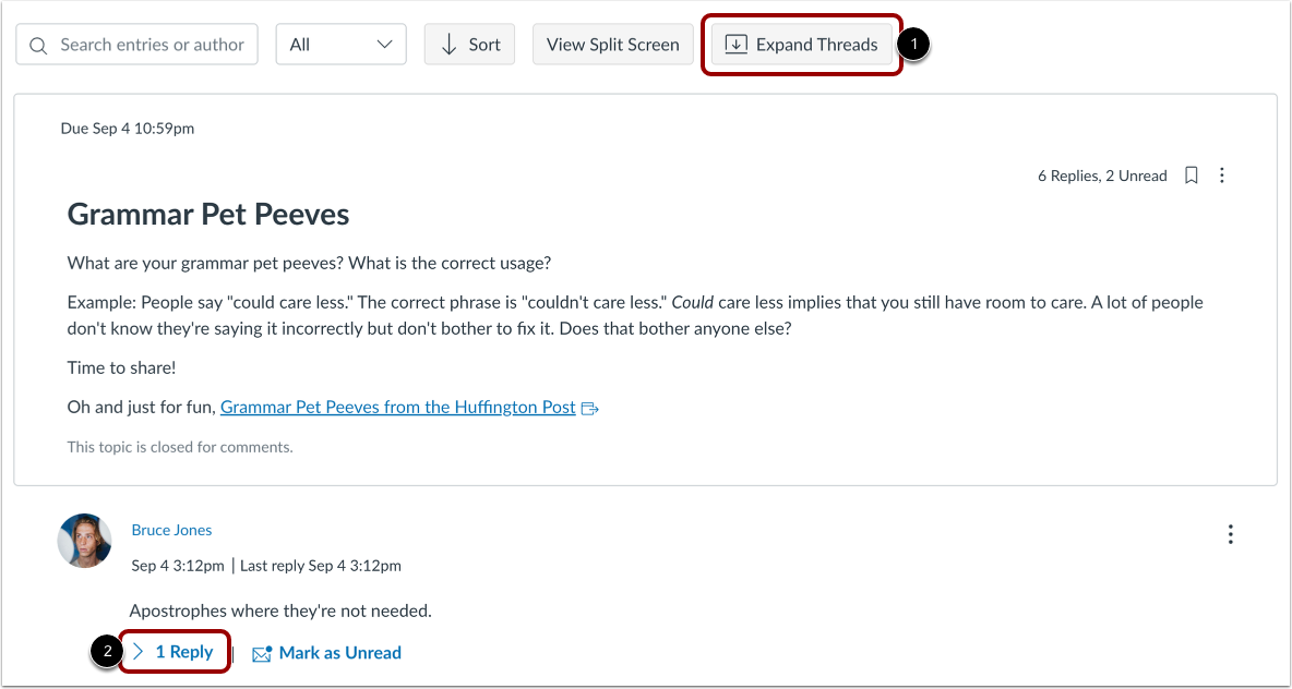 View Inline Discussion Thread Replies