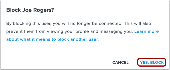 Confirm Block User