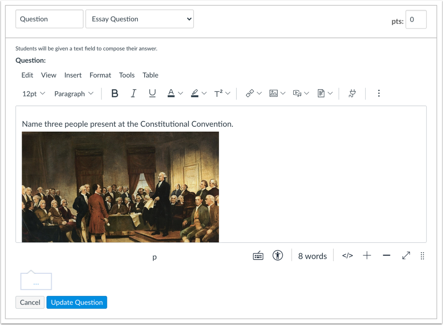 View Quiz Question with Image