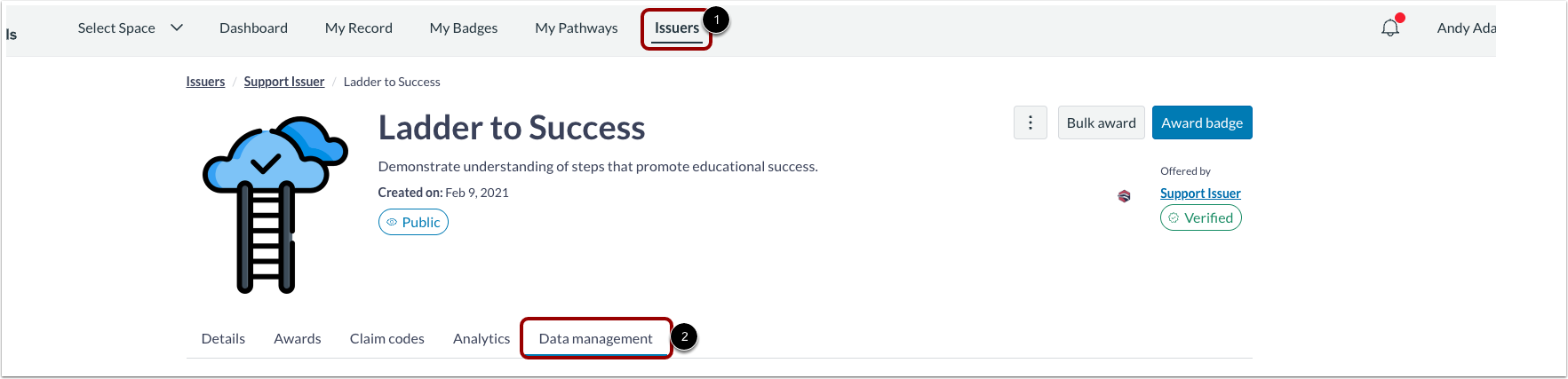 How to update and replace a badge