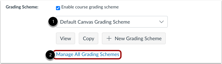 Manage Grading Schemes