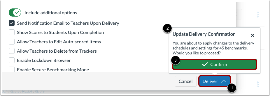 Confirm Benchmark Delivery