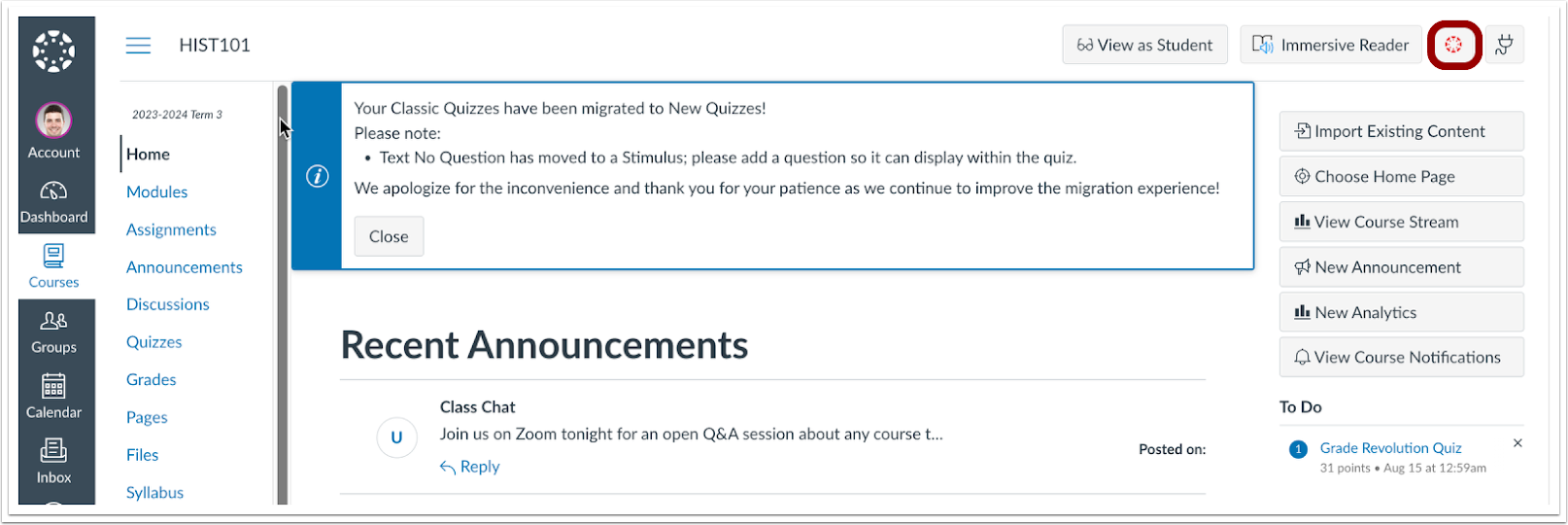 View Pinned Top Navigation Placement