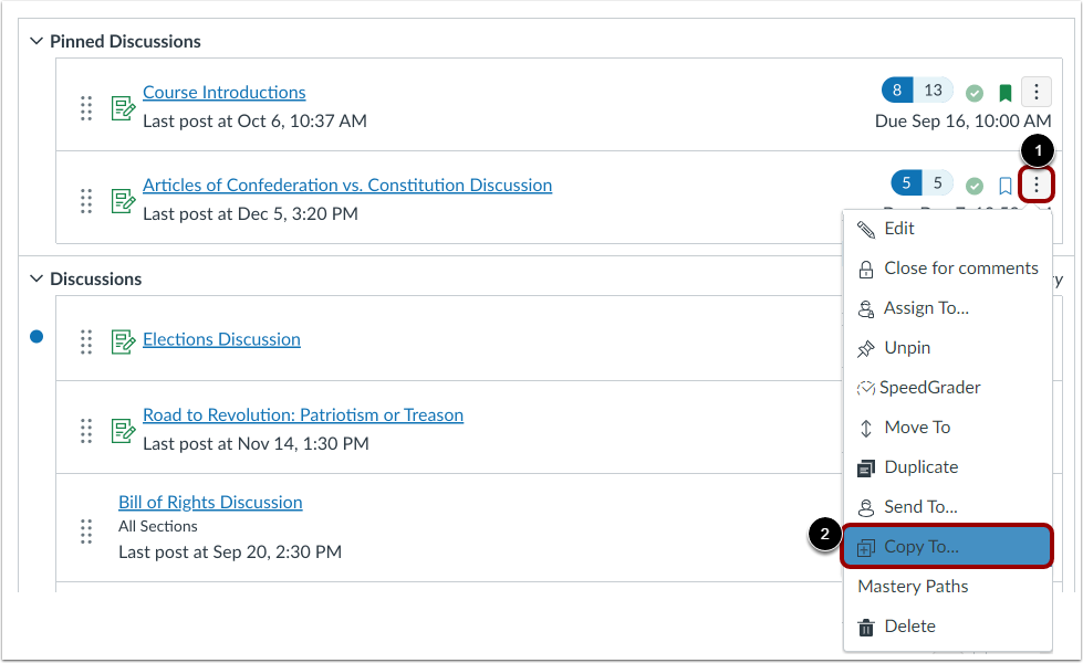 Open Discussion Options