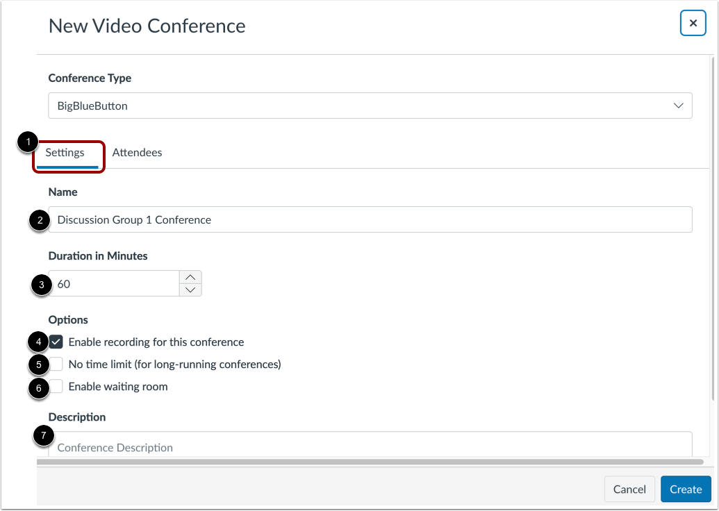 Add Conference Settings