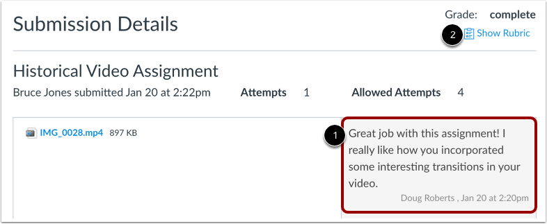 View Submission Comments
