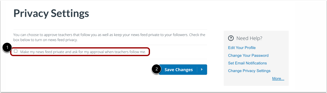 Select Privacy Setting
