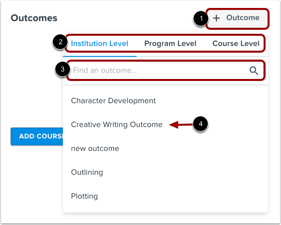 Add Learning Outcomes