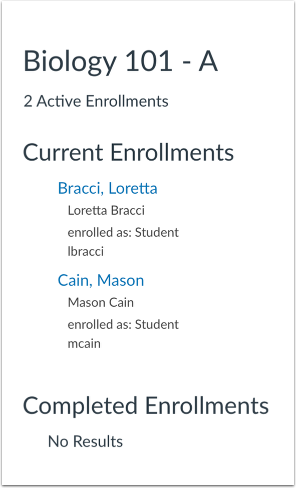 View Section Enrollments