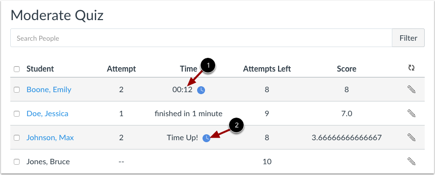 Add Extra Time on Current Attempt