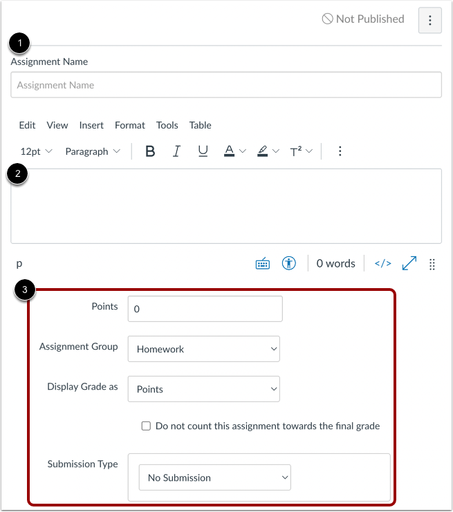 Enter Assignment Details