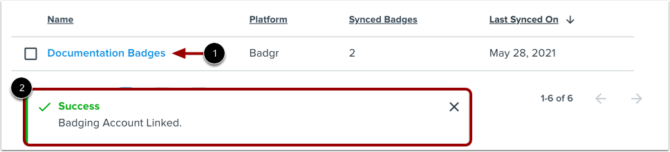 View New Badge Account