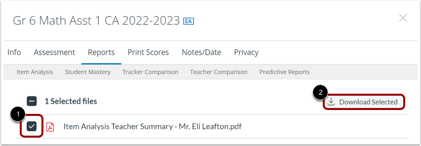 Download Predictive Reports