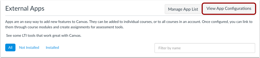 View App Configurations