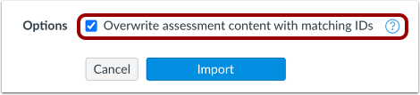 Overwrite Assessment Content