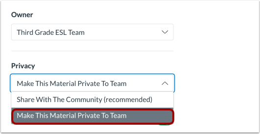 Make Private To Team