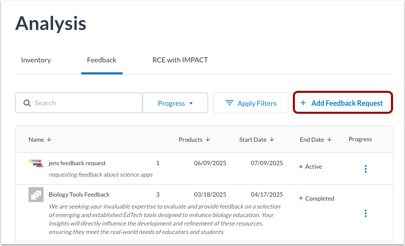 Add Feedback Request