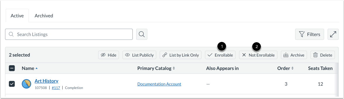 Manage Enrollment Status