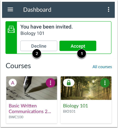 View Course Invitation