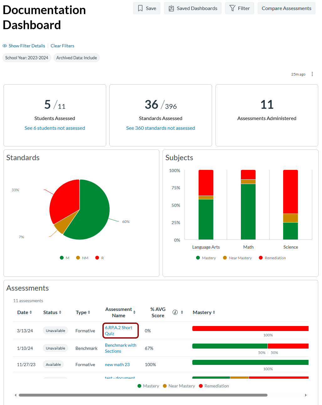 Navigate to Assessment Results